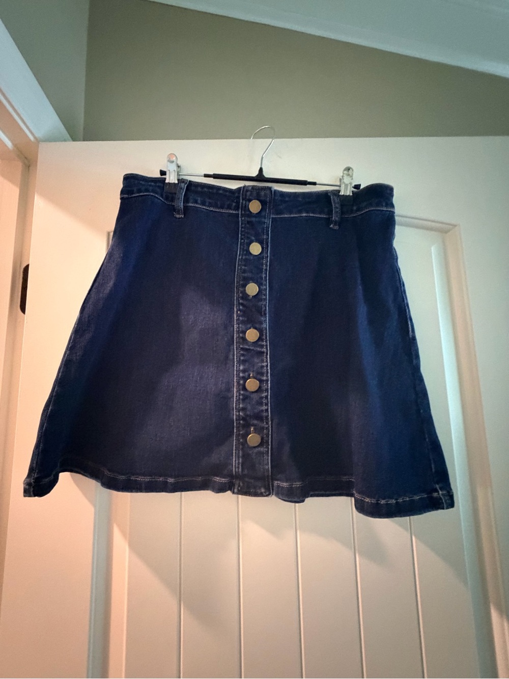 Dark Blue Denim Mini Skirt pull on